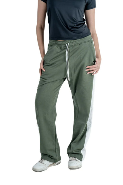 Beastr Unisex Stripe Sweatpants - Olive - BEASTR