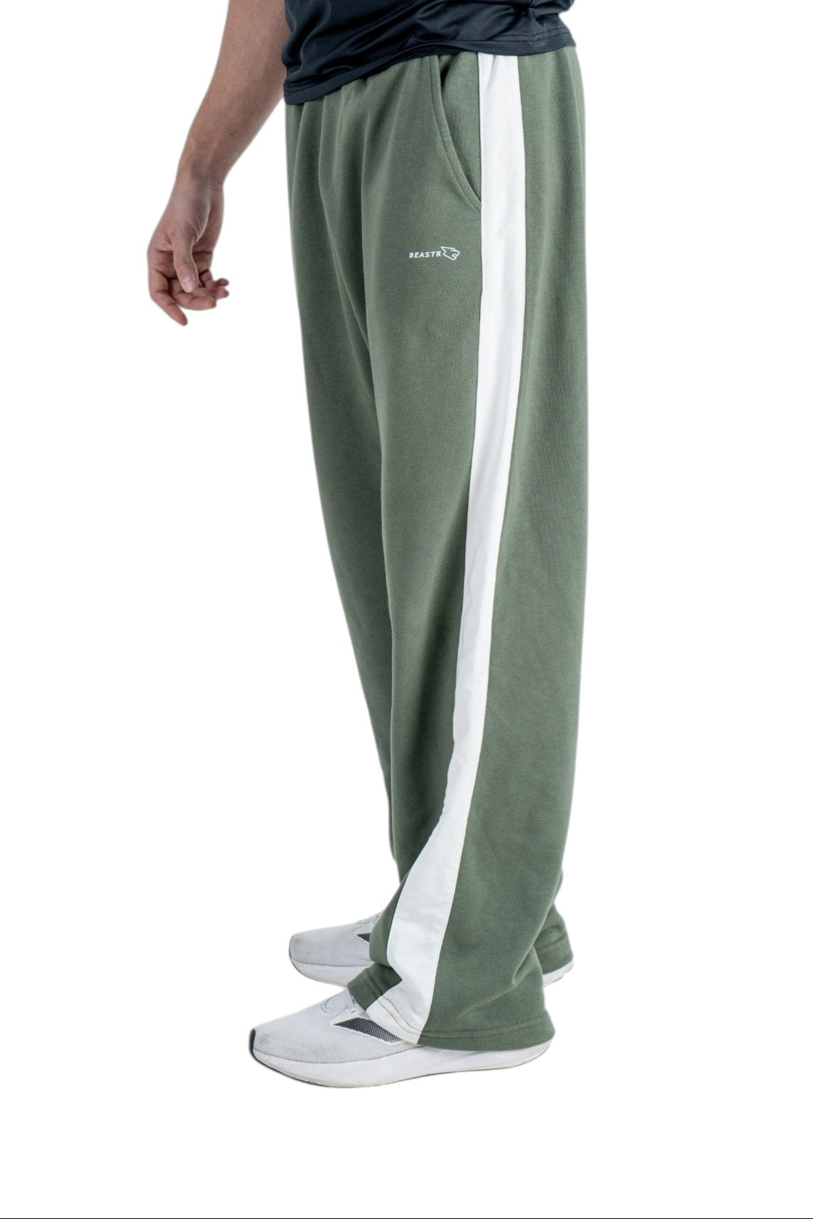Beastr Unisex  Stripe Sweatpants - Olive